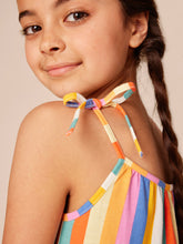 Load image into Gallery viewer, Tea Collection Tie Shoulder Tiered Dress - Sunset Stripe