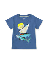 Load image into Gallery viewer, Tea Collection Shark & Sailboat Graphic Baby Tee - Cobalt
