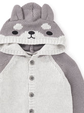 Load image into Gallery viewer, Tea Collection Husky Ears Baby Cardigan - Light Grey Heather