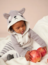 Load image into Gallery viewer, Tea Collection Husky Ears Baby Cardigan - Light Grey Heather