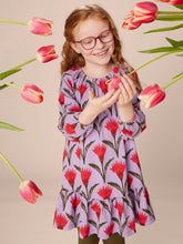 Load image into Gallery viewer, Tea Collection Blouson Sleeve Dress - Ikat Thistle