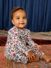 Load image into Gallery viewer, Tea Collection Ruffle Shoulder Baby Romper - Iznik Flora