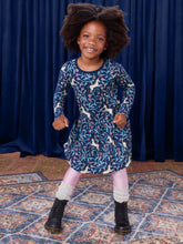 Load image into Gallery viewer, Tea Collection Long Sleeve Pocket Dress - Unicorn Tile