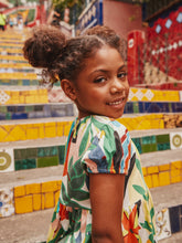 Load image into Gallery viewer, Tea Collection Puff Sleeve Empire Dress - Parakeet