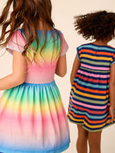 Load image into Gallery viewer, Tea Collection Short Sleeve Wrap Neck Baby Dress - Rio Rainbow