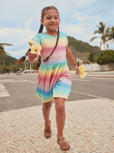 Load image into Gallery viewer, Tea Collection Short Sleeve Wrap Neck Dress - Rio Rainbow