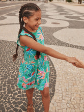 Load image into Gallery viewer, Tea Collection Flutter Sleeve Pocket Dress - Tropical Gardenias