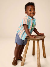 Load image into Gallery viewer, Tea Collection Button Up Woven Baby Shirt - Cyan