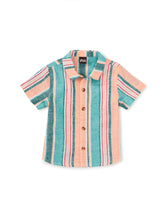 Load image into Gallery viewer, Tea Collection Button Up Woven Baby Shirt - Cyan