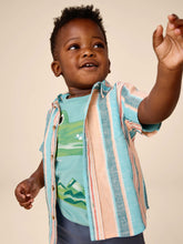 Load image into Gallery viewer, Tea Collection Button Up Woven Baby Shirt - Cyan