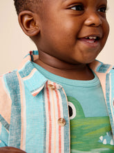 Load image into Gallery viewer, Tea Collection Button Up Woven Baby Shirt - Cyan