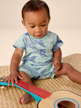 Load image into Gallery viewer, Tea Collection Pocket Shortie Baby Romper - Brazilian Killifish