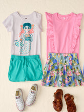 Load image into Gallery viewer, Tea Collection Pom Pom Gym Shorts- Light Laguna