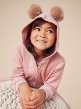 Load image into Gallery viewer, Tea Collection Pom Pom Velour Hoodie - Cameo Pink