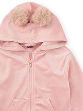 Load image into Gallery viewer, Tea Collection Pom Pom Velour Hoodie - Cameo Pink