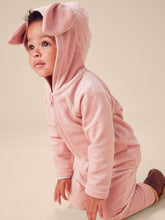 Load image into Gallery viewer, Tea Collection Velour Baby Hoodie - Cameo Pink
