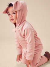 Load image into Gallery viewer, Tea Collection Velour Baby Hoodie - Cameo Pink