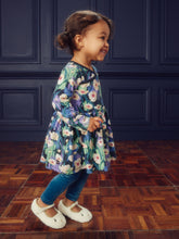 Load image into Gallery viewer, Tea Collection Long Sleeve Wrap Neck Dress - Winter Poppies