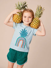Load image into Gallery viewer, Tea Collection Rainbow Pineapple Graphic Tee - Sky