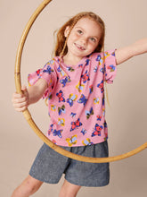 Load image into Gallery viewer, Tea Collection Ruffle Sleeve Printed Tee - Painted Butterflies