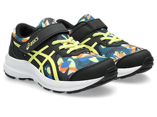 Load image into Gallery viewer, Asics Contend 8 PS (Velcro) - Black/Glow Yellow