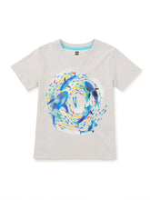 Load image into Gallery viewer, Tea Collection Sharks & Diver Graphic Tee - Vapor