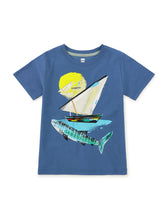 Load image into Gallery viewer, Tea Collection Shark & Sailboat Graphic Tee - Cobalt