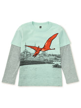 Load image into Gallery viewer, Tea Collection Pterodactyl Layered Sleeve Tee - Garden Party