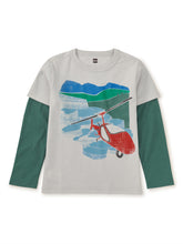 Load image into Gallery viewer, Tea Collection Helicopter Layered Sleeve Tee - Vapor