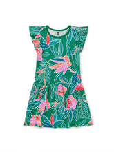Load image into Gallery viewer, Tea Collection Flutter Sleeve Pocket Dress - Tropical Gardenias