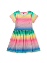 Load image into Gallery viewer, Tea Collection Short Sleeve Wrap Neck Dress - Rio Rainbow