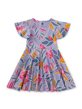 Load image into Gallery viewer, Tea Collection Flutter Sleeve Twirl Dress - Tropical Gardenias