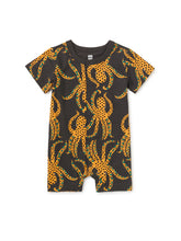 Load image into Gallery viewer, Tea Collection Button-Up Baby Romper - Jaguar Spotted Octopus