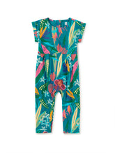 Load image into Gallery viewer, Tea Collection Cuff Sleeve Baby Romper - Tropical Floral Burst