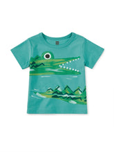 Load image into Gallery viewer, Tea Collection Caiman Graphic Baby Tee - Patina