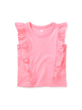 Load image into Gallery viewer, Tea Collection Short Sleeve Pink Ruffle Top- Sachet Pink