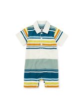 Load image into Gallery viewer, Tea Collection Polo Baby Romper - Sea