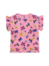 Load image into Gallery viewer, Tea Collection Ruffle Sleeve Printed Tee - Painted Butterflies