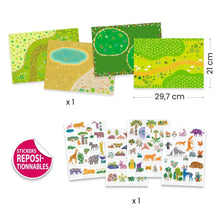 Load image into Gallery viewer, Djeco Lift-Up Sticker Kit - Safari Animals