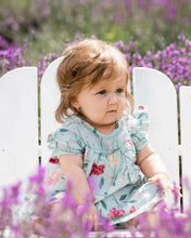 Load image into Gallery viewer, Deux Par Deux Baby Dress and Bloomers Set - Printed Flowers