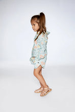 Load image into Gallery viewer, NEW! Deux Par Deux French Terry Shorts - Baby Blue Floral
