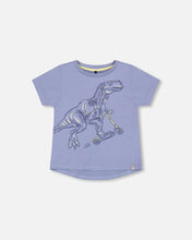 Load image into Gallery viewer, Deux Par Deux Printed Tee - Scooter Dino
