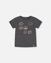 Load image into Gallery viewer, Deux Par Deux Printed Tee - Heather Grey