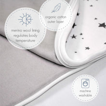 Load image into Gallery viewer, Woolino 4 Season Sleep Bag (Grey Stripes)