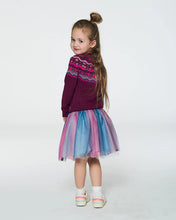 Load image into Gallery viewer, Deux Par Deux Striped Tulle Skirt - Rainbow
