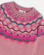 Load image into Gallery viewer, Deux Par Deux Fairisle Sweater - Mauve Shadows