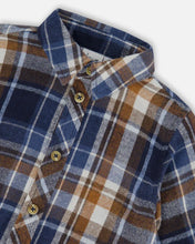 Load image into Gallery viewer, Deux Par Deux Long Sleeve Button Down Shirt - Blue & Hazel Plaid