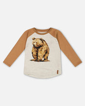 Load image into Gallery viewer, Deux Par Deux Raglan Long Sleeve T-Shirt - Brown & Beige Mix