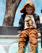 Load image into Gallery viewer, Deux Par Deux Raglan Long Sleeve T-Shirt - Brown & Beige Mix