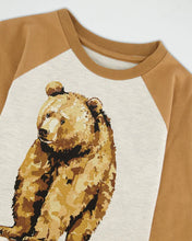 Load image into Gallery viewer, Deux Par Deux Raglan Long Sleeve T-Shirt - Brown & Beige Mix